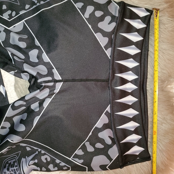 Leggings Black panther/cheeta print and diamonds L - Picture 6 of 11